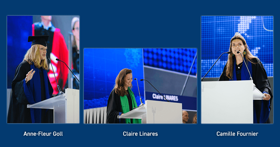 HEC Paris 2022 Commencement Ceremony - Student Speakers (Anne-Fleur Goll, Claire Linares et Camille Fournier)