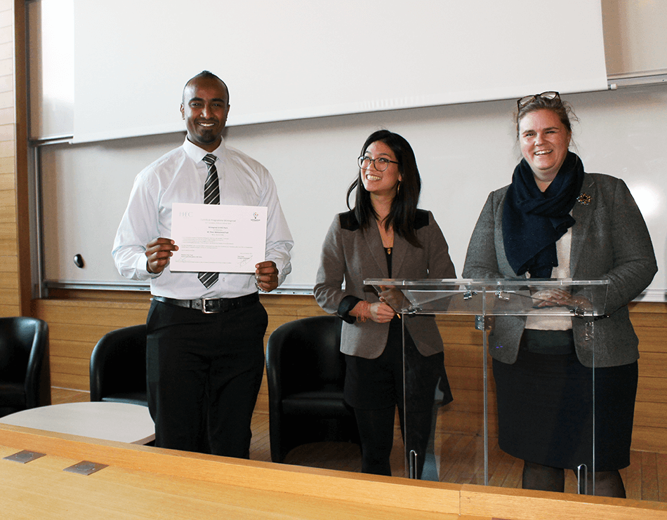 Wintergreat - HEC Paris - Fadi Omar Mohamed and his certificate