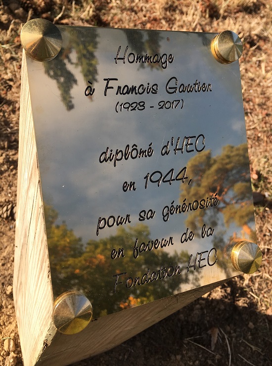 HEC Paris - Hommage à Francis Gautier - Plaque