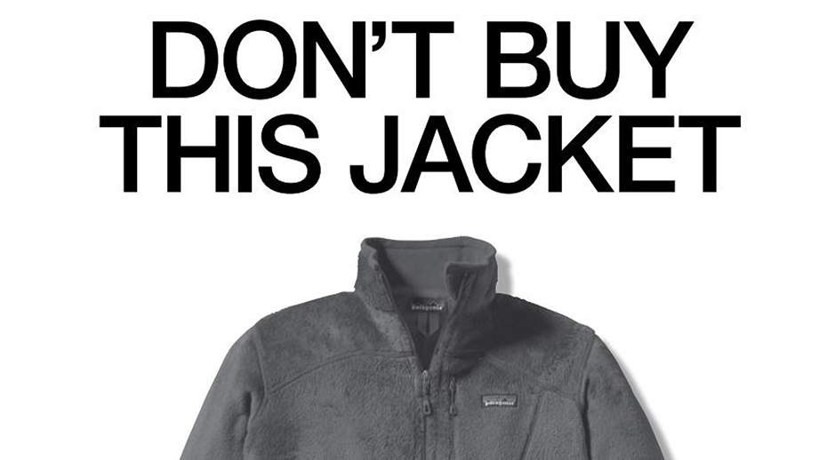 Advertisement for a jacket, with the text 