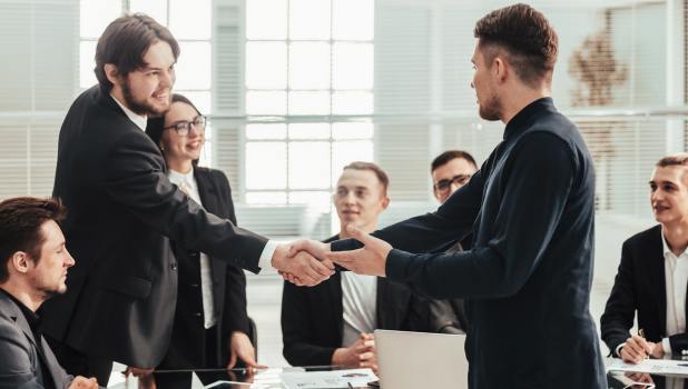 colleagues shaking hands - vignette