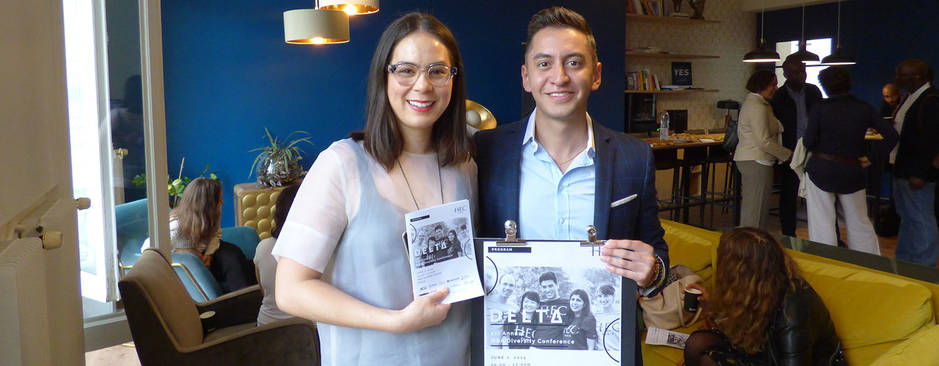  Amanda Moritz, President of Women in Leadership Club of HEC Paris and Luis Raúl, MBA student at HEC Paris. Photo by Courtney Wheeler 