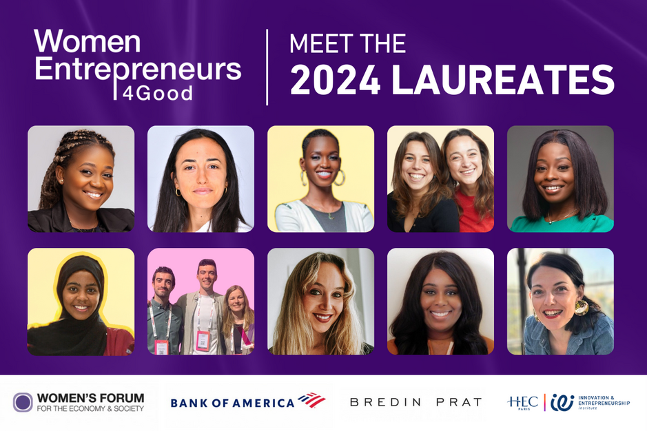 Photos of the 10 laureates of the Women Entrepreneurs for Good 2024 edition